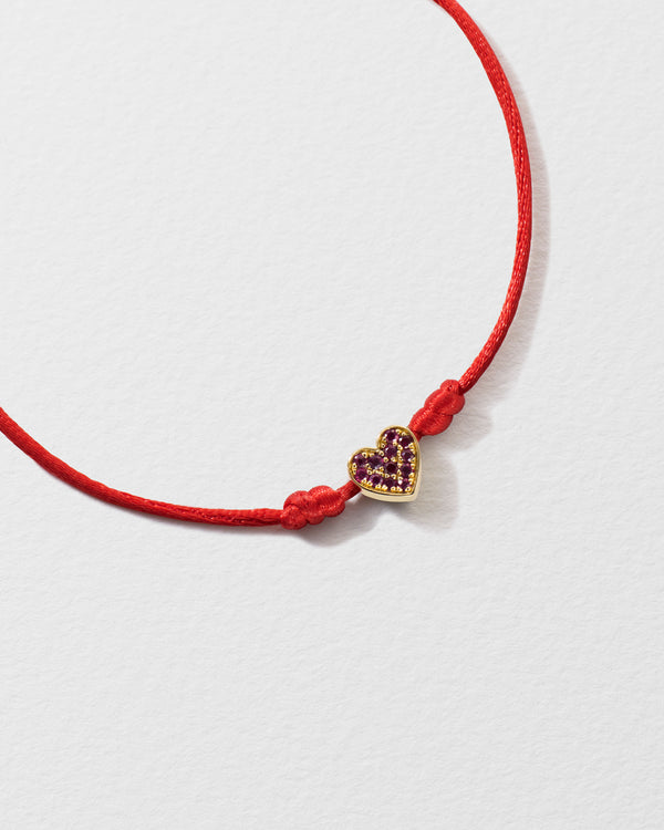 Roxanne First Ruby Heart String Bracelet