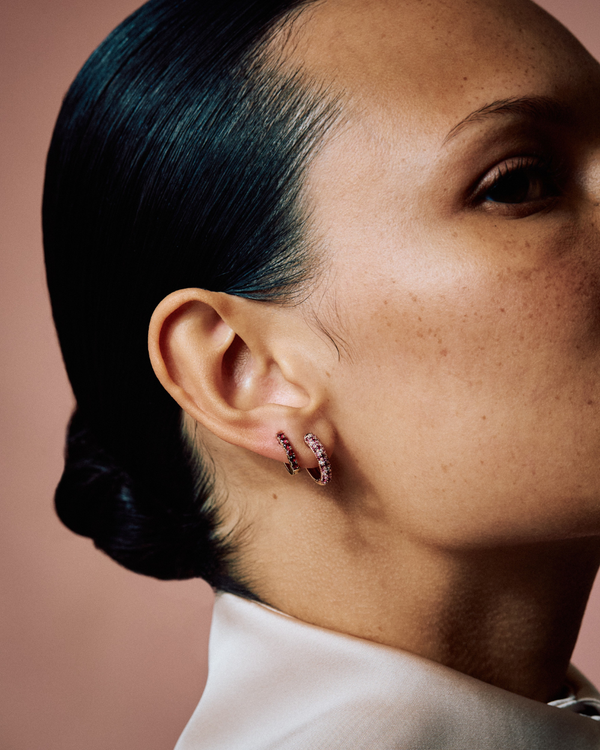 Roxanne First Ruby Huggie Earring