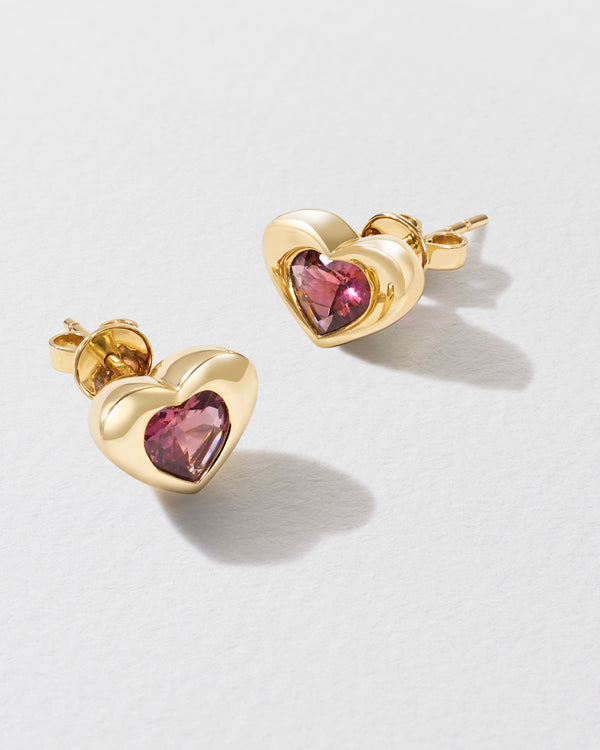 Roxanne First Tourmaline Total Stud Heart Earrings
