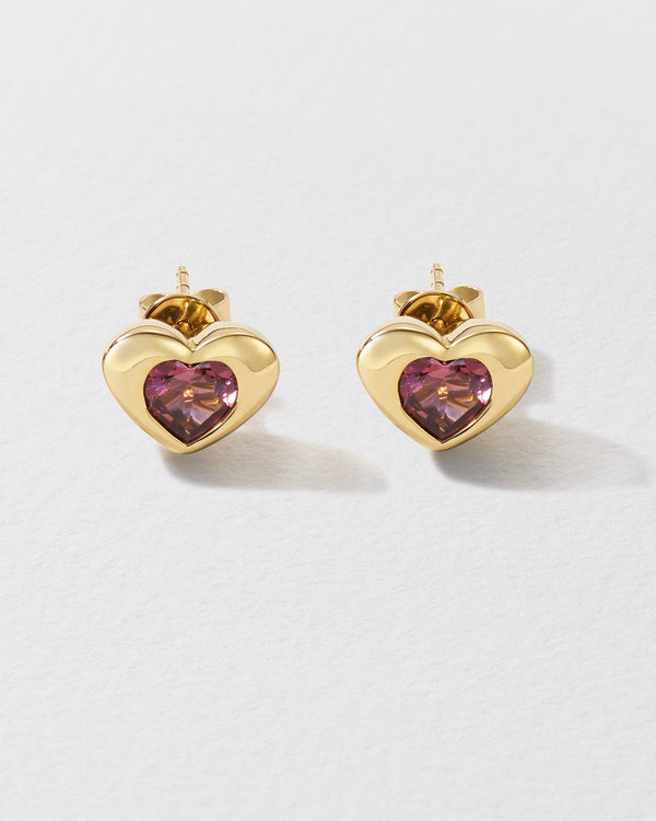 roxanne first Tourmaline Total Stud Heart Earrings
