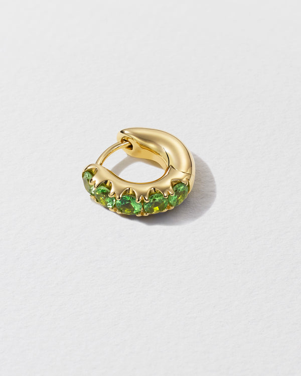 Roxanne First Super Duper Green Garnet Hoop Earring