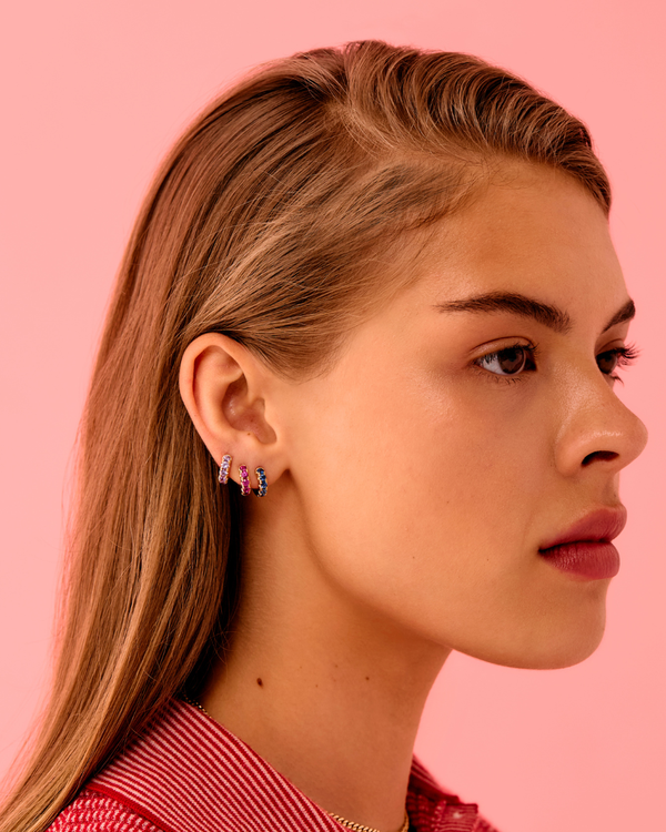 Roxanne First Super Duper Pink Sapphire Hoop Earring