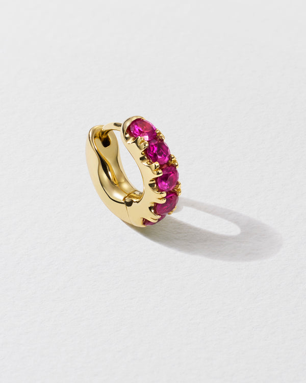 roxanne first Super Duper Pink Sapphire Hoop Earring