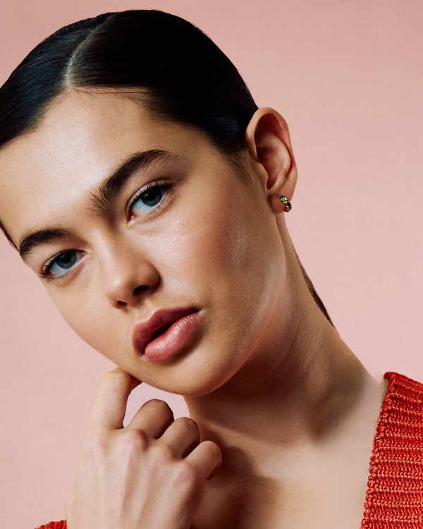 Roxanne First Super Duper Rainbow Sapphire Hoop Earring