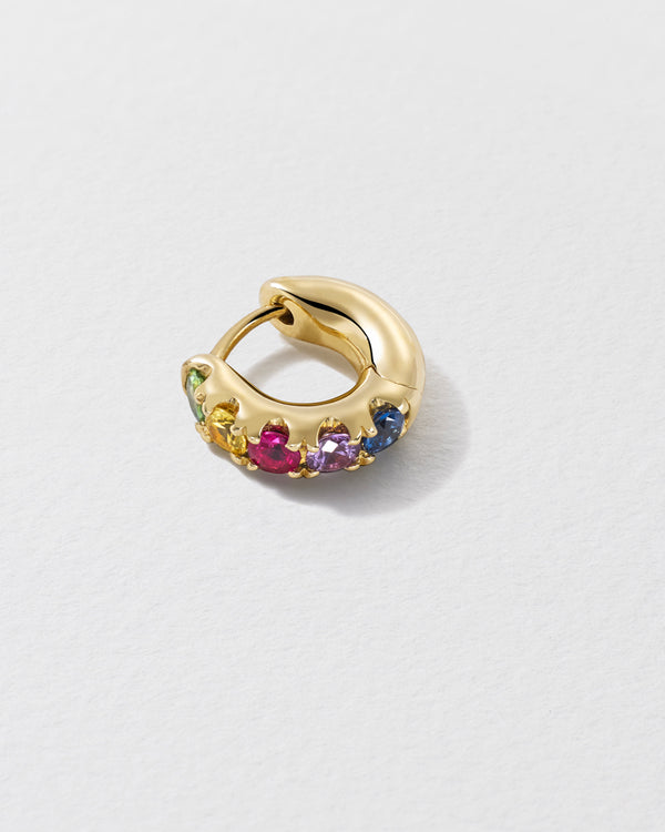 Roxanne First Super Duper Rainbow Sapphire Hoop Earring