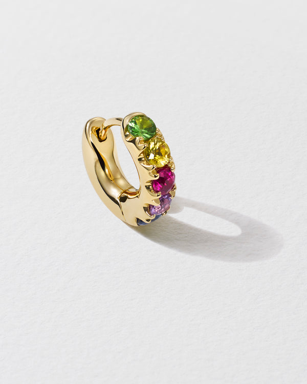 roxanne first Super Duper Rainbow Sapphire Hoop Earring