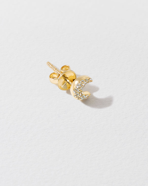 Roxanne First Topaz Crescent Moon Icon Stud Earring