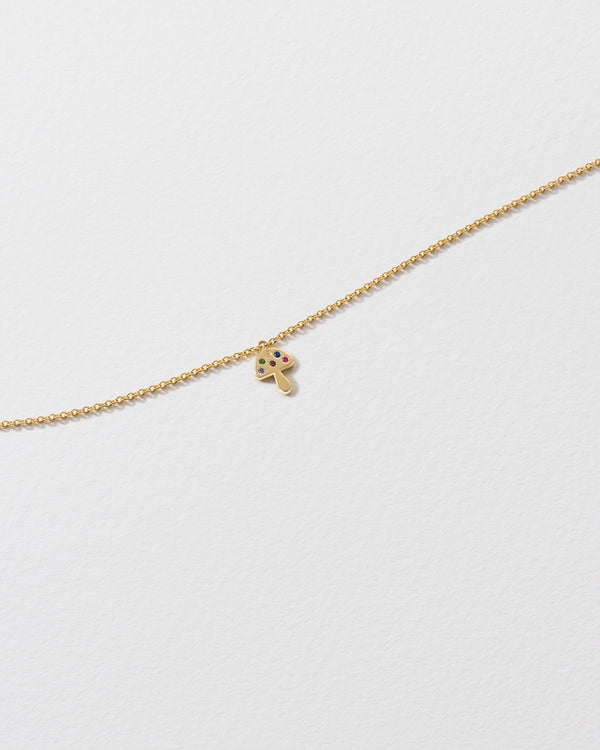 roxanne first Tsavorite & Rainbow Sapphire Mushroom Icon Necklace