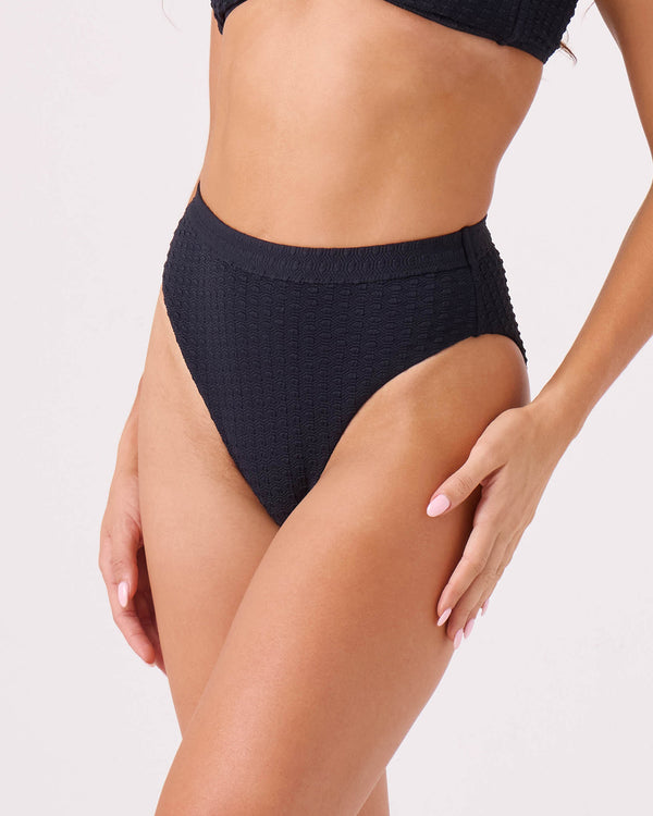 Roxy Haleiwa Banded High Waist Moderate Bikini Bottom