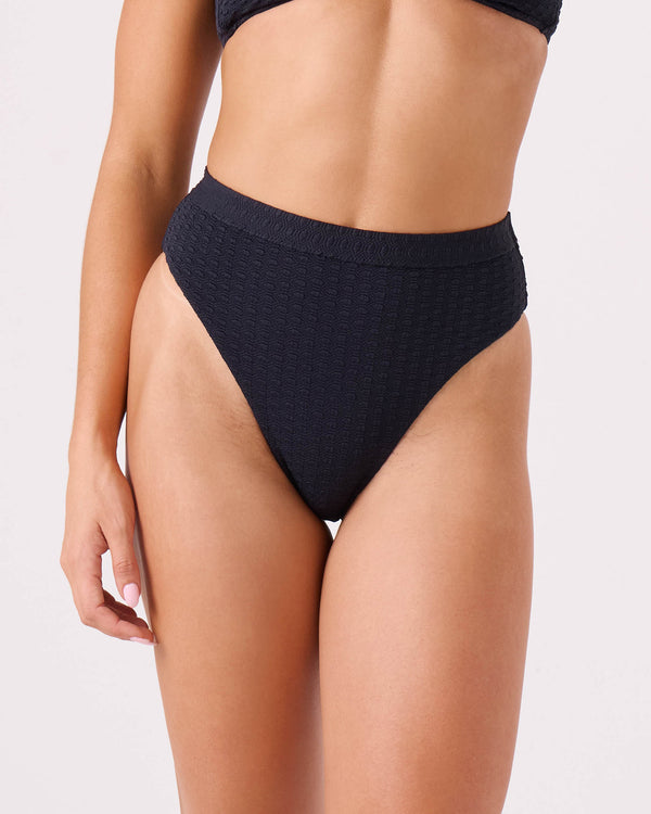 roxy Haleiwa Banded High Waist Moderate Bikini Bottom