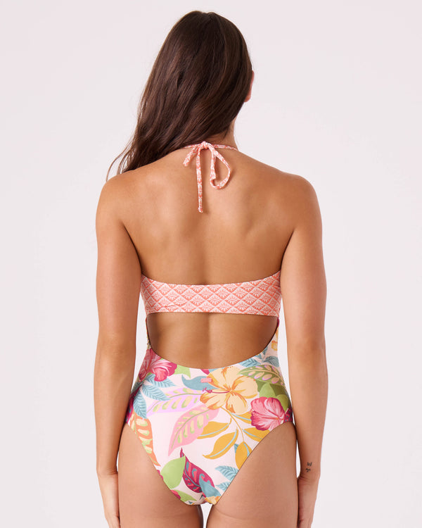 Roxy Hot Tropcs Peek A Boo Moderate One Piece Swimsuit