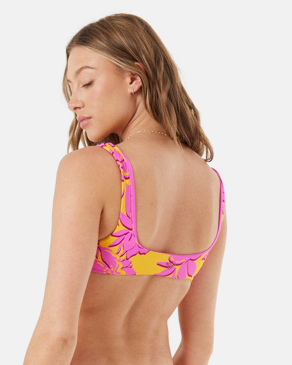 Roxy Island Time Reversible Square Neck Bralette Bikini Top