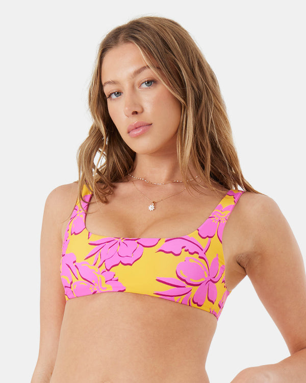roxy Island Time Reversible Square Neck Bralette Bikini Top