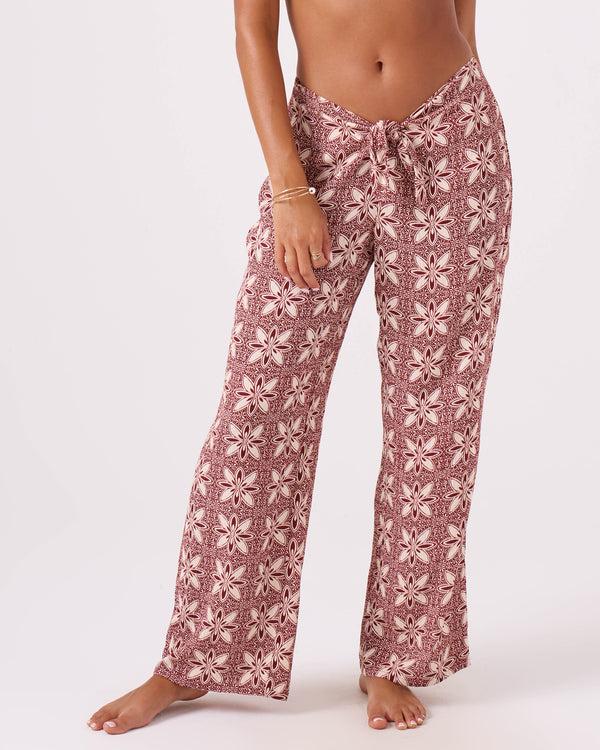 roxy Batik Bloom Tie Front Cover Up Pant