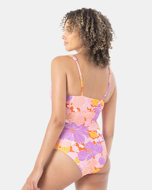 Roxy Bell Bottom Blooms Plunge One Piece Swimsuit