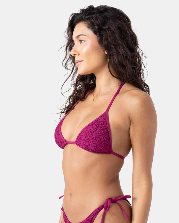 Roxy Crochet Mini Tiki Triangle Bikini Top