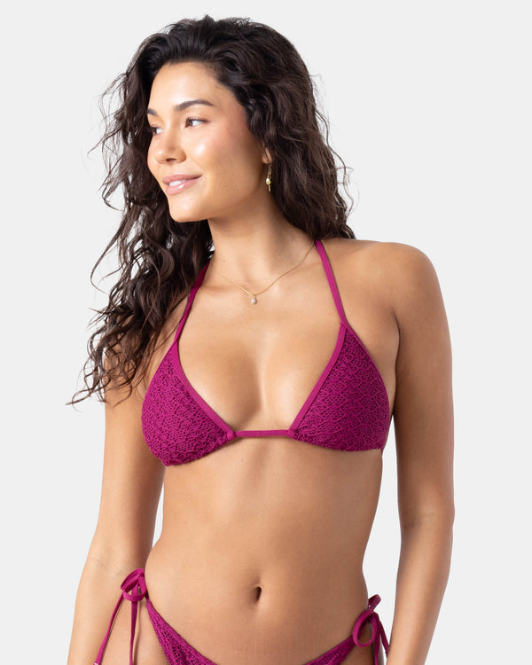 roxy Crochet Mini Tiki Triangle Bikini Top