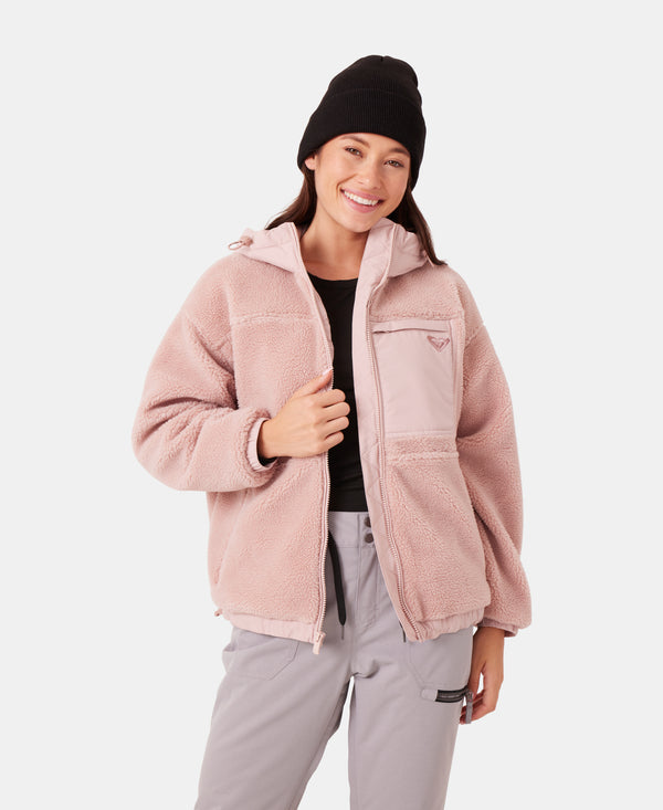 roxy Everest Hooded Sherpa Jacket
