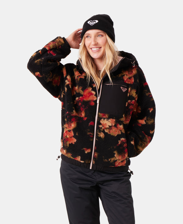 roxy Everest Hooded Sherpa Jacket