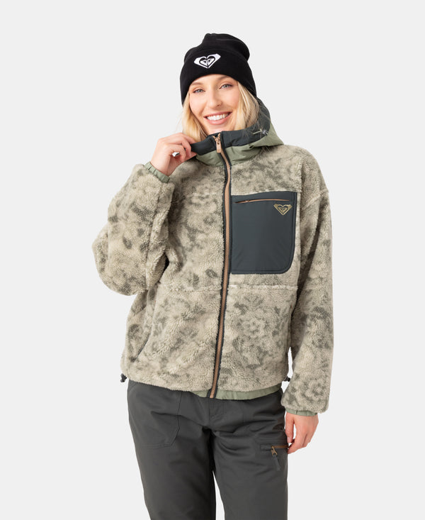 roxy Everest Hooded Sherpa Jacket