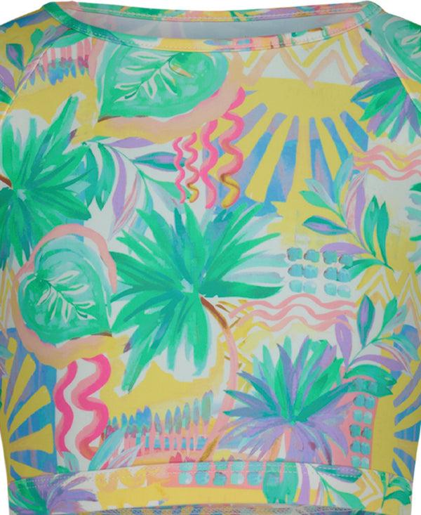Roxy Girls' Palm Sun Crop Rashguard Swim Set