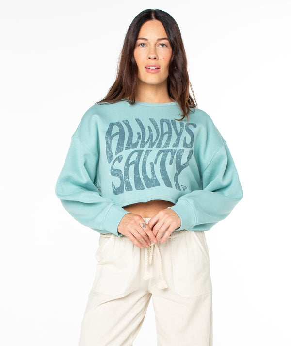 roxy Morning Hike Cropped Crewneck