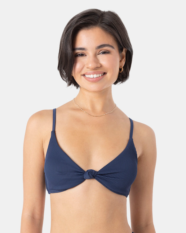 roxy Rib Roxy Love Knot Bralette Bikini Top