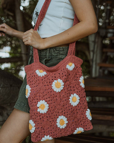 roxy Wandering Beach Crochet Tote Bag