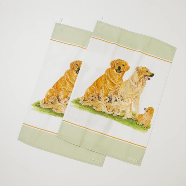 roy kirkham Dog Collection Golden Retreiver Tea Towel 2Pk