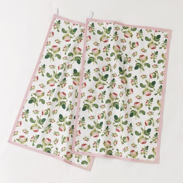 roy kirkham Redoute Rose Set of 2 Tea Towels
