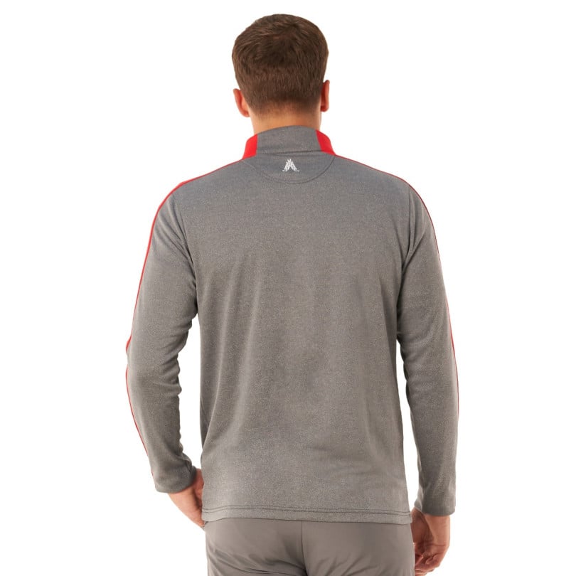 Royal & Awesome Charcoal And Red Quarter Zip Mid Layer