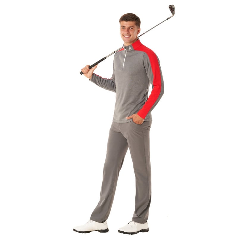 Royal & Awesome Charcoal And Red Quarter Zip Mid Layer