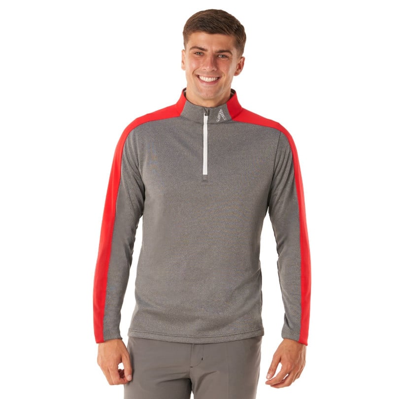 royal & awesome Charcoal and Red Quarter Zip Mid Layer