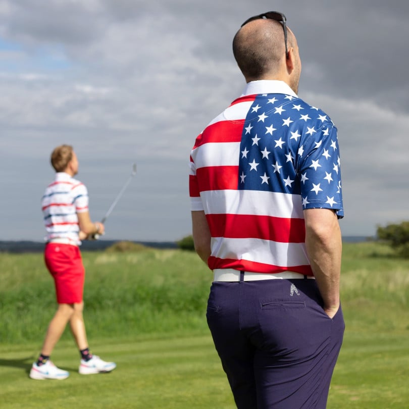 Royal & Awesome American Flag Polo