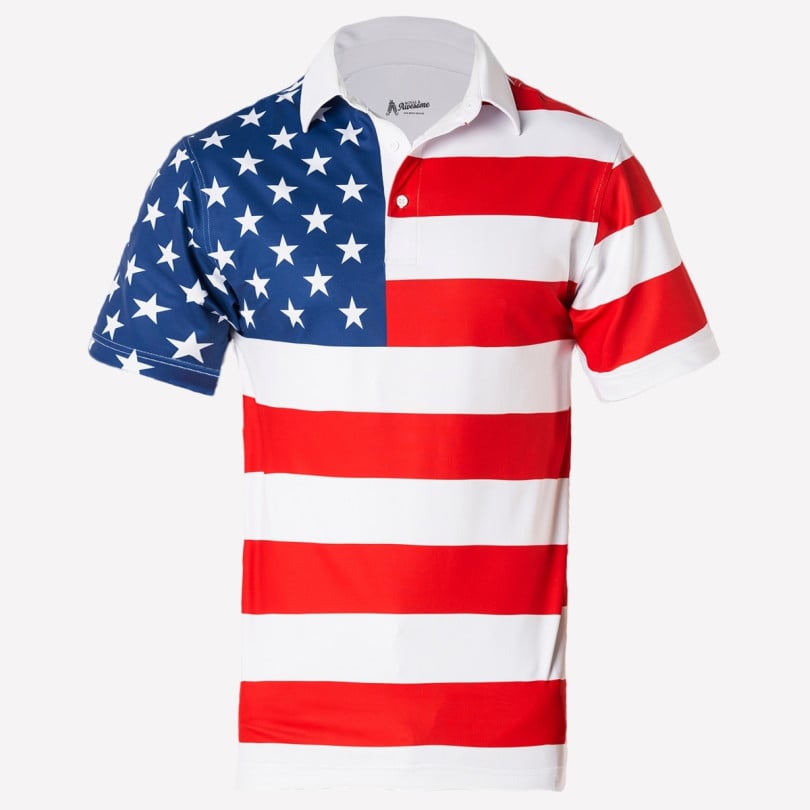 royal & awesome American Flag Polo