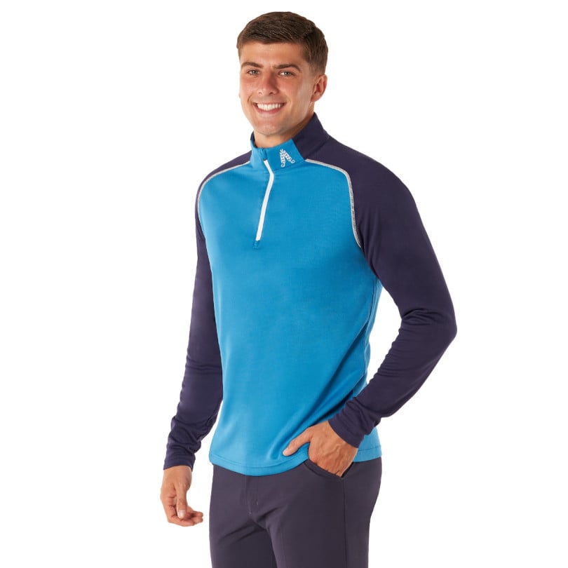 Royal & Awesome Blue And Navy Quarter Zip Mid Layer