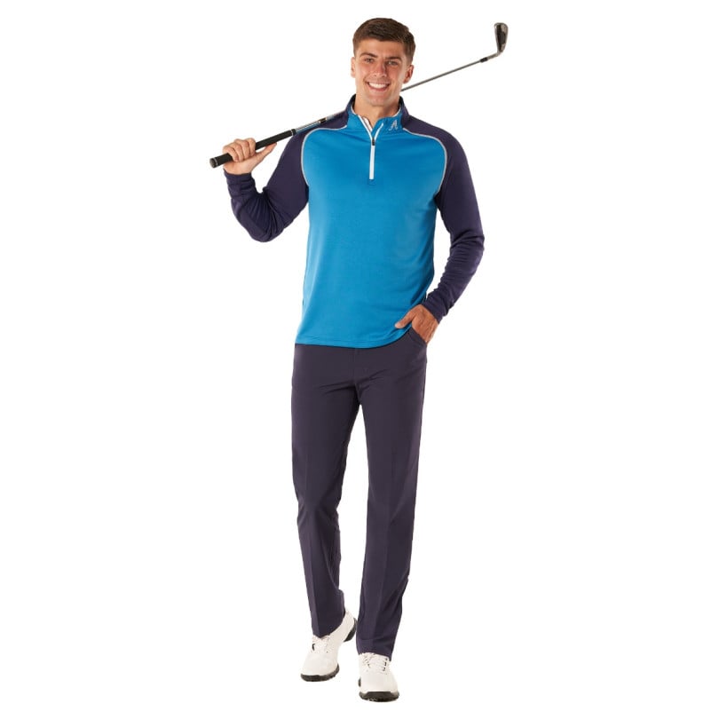 Royal & Awesome Blue And Navy Quarter Zip Mid Layer
