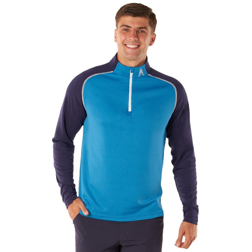 royal & awesome Blue and Navy Quarter Zip Mid Layer