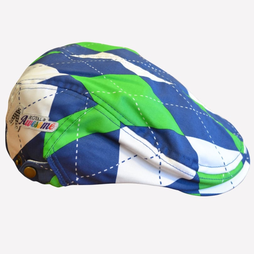 royal & awesome Blues On The Green Diamond Flat Cap
