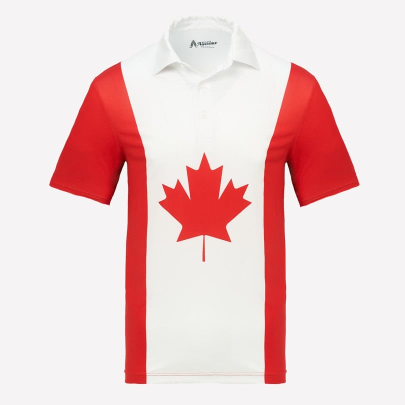 royal & awesome Canada Flag Polo
