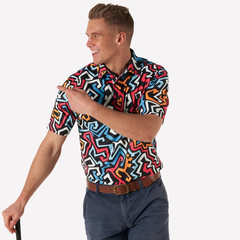 Royal & Awesome Graffiti Polo