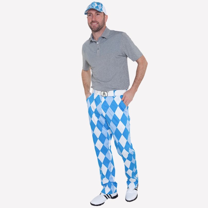 Royal & Awesome Gray And Blue Polo