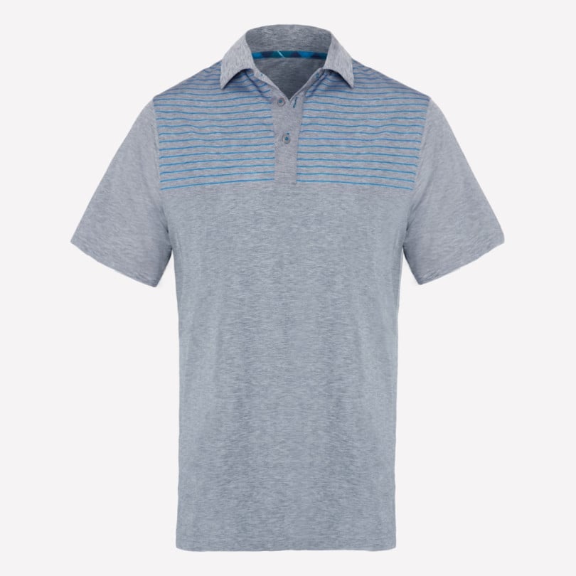 royal & awesome Gray and Blue Polo