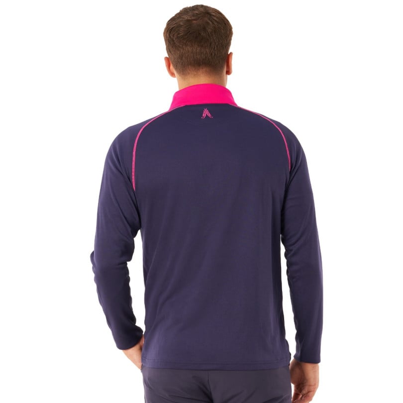 Royal & Awesome Navy And Pink Quarter Zip Mid Layer