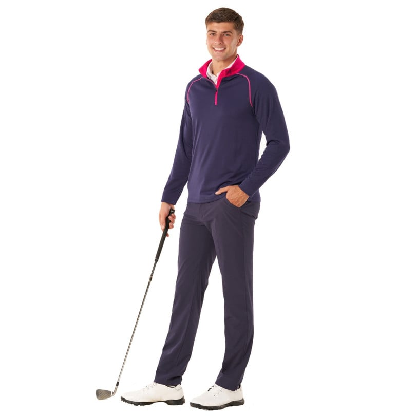 Royal & Awesome Navy And Pink Quarter Zip Mid Layer