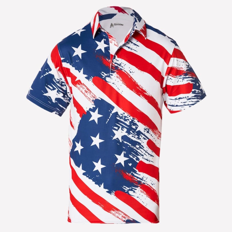 royal & awesome Old Glory Polo