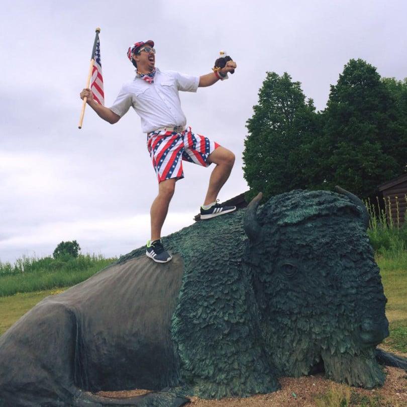 Royal & Awesome Pars And Stripes Shorts