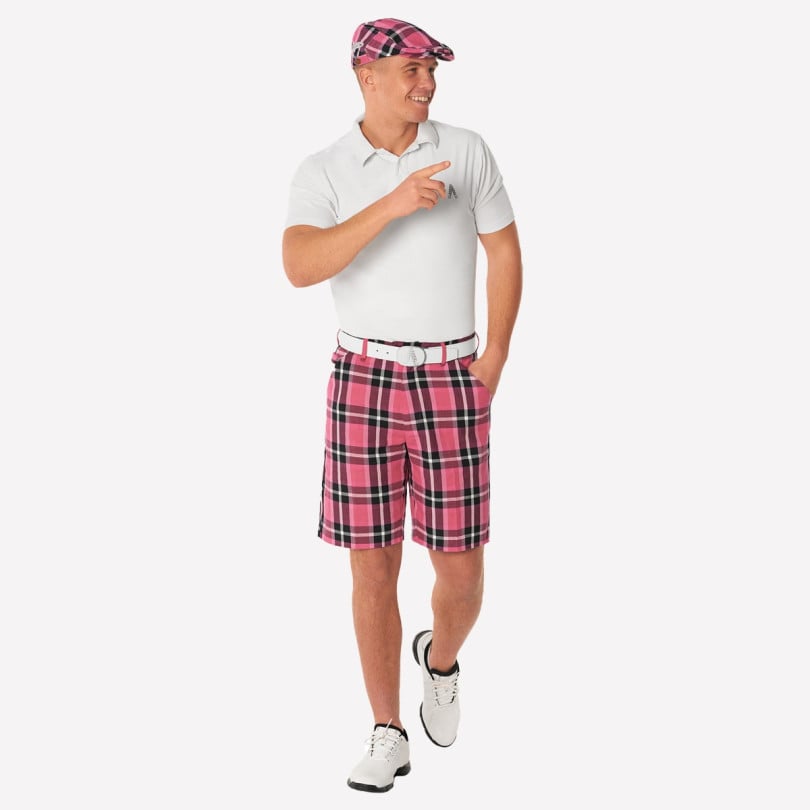 Royal & Awesome Plaid In Pink Shorts