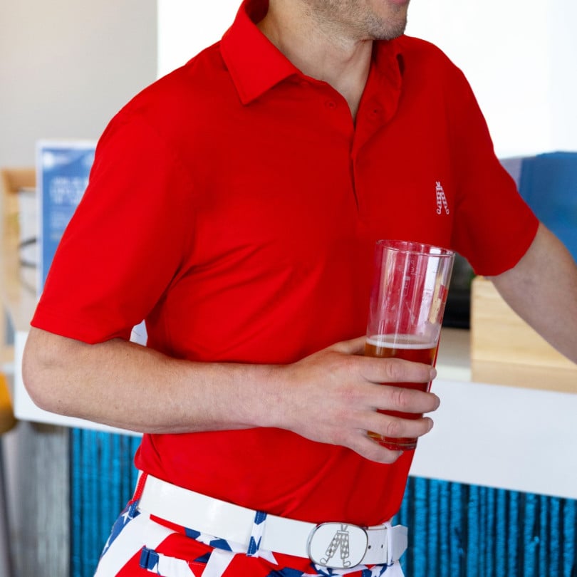Royal & Awesome Red Polo