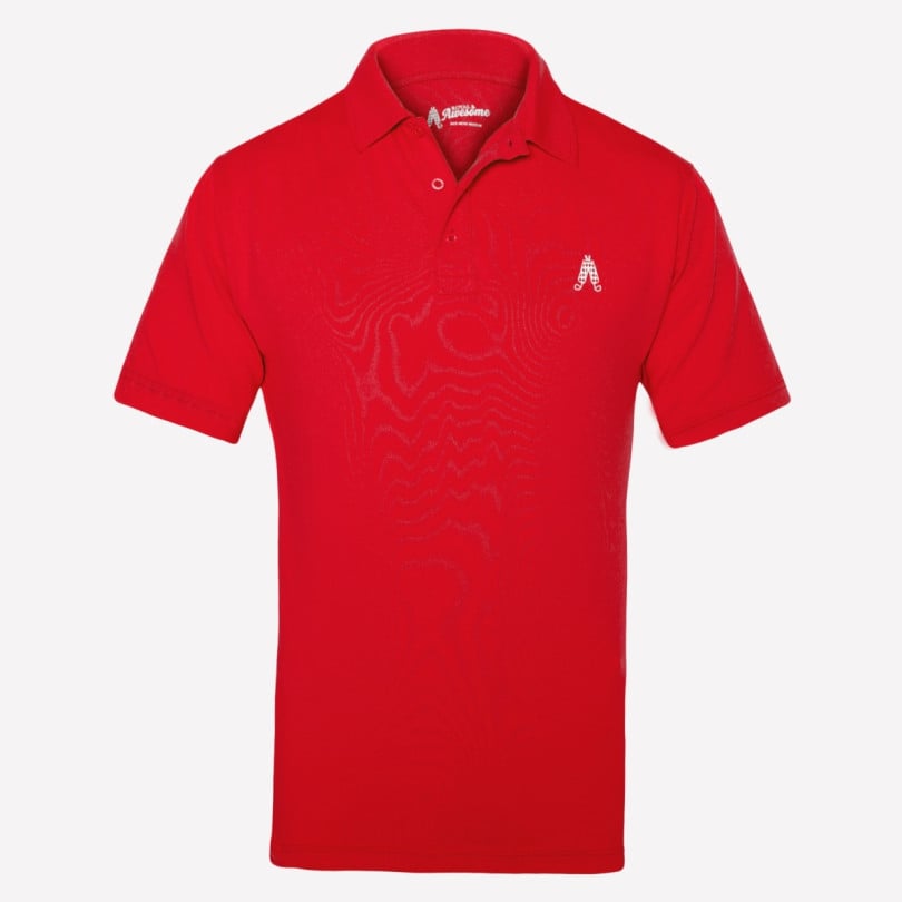 royal & awesome Red Polo